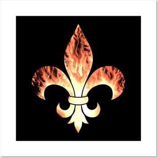 Flaming Fleur De Lis Posters and Art